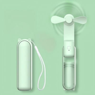 Handventilator – 3,5 x 3,7 x 11,9 cm – Opvouwbare handventilator – Oplaadbaar via USB – Batterijduur van 3–6 uur – Draagbare miniventilator – Instelbare snelheid – Geschikt voor reizen in de zomer, kamperen en buitenactiviteiten
