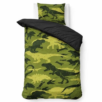 Decoware Kinderdekbedovertrek Dinosaurs 140x220 cm - Katoen Renforcé - Eenpersoons - Dinosaurus Thema - Met Kussensloop