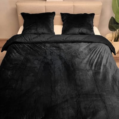 Zavelo Dekbedovertrek Velvet Comfort Zwart-Lits-jumeaux (240 x 200/220 cm)