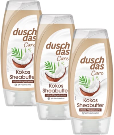 Duschdas Douchegel Kokos Sheabutter - Multiverpakking | 3x 225ml - Kokosnoot - Sheabutter | Verzorgend en Ontspannend - Crèmedouche