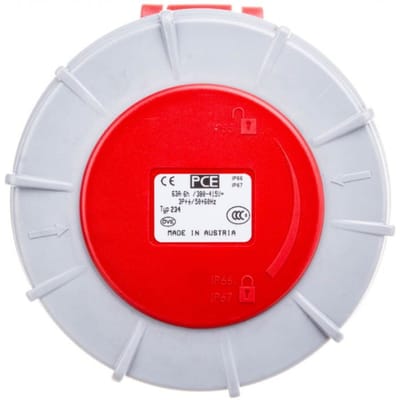 CEE koppelcontactstop - 63A 4-polig - rood - kunststof - IP67 - met schroefklem