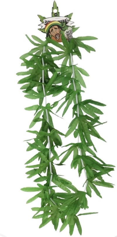 Hawaïkrans wiet - Groen - bloemen krans - foute party - reggae