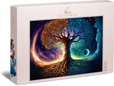 1000 stuks Yggdrasil puzzel Wereldenboom magisch somber thema Scandinavische mythologie premium puzzel voor volwassenen kwaliteit Made in Germany