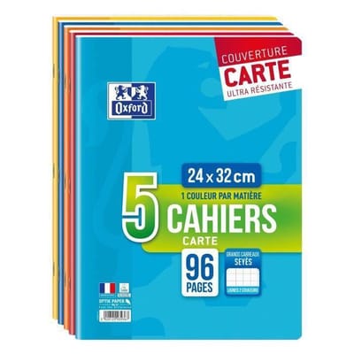 OXFORD - Set van 5 geniete notitieboekjes 96 pagina's seyes 24 x 32 cm - 90 g