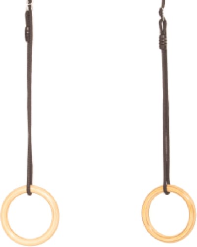 DICE - houten turnringen - zwart touw