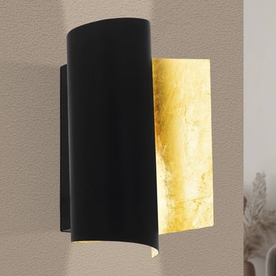 EGLO Falicetto Wandlamp - E27 - 25 cm - Zwart/Goudkleurig