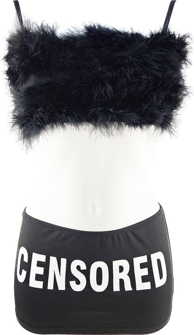 BamBella ® Sexy Erotische Kleding set - - 2 delig pak zwart met veren