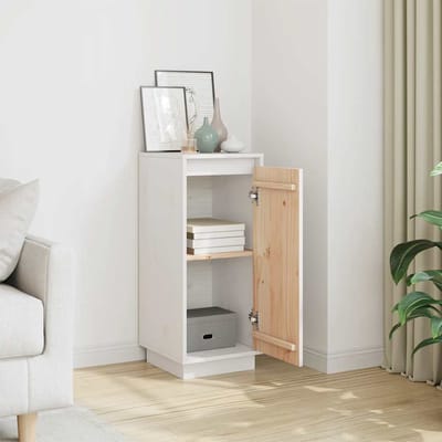 vidaXL - Dressoir - 31,5x34x75 - cm - massief - grenenhout - wit