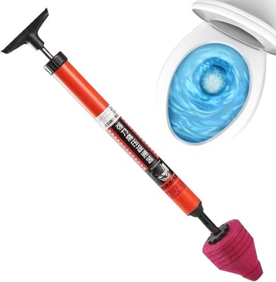 Toilet Ontstopper - Verstopper Verwijderaar - Afvoer Reinigen - Hogedruk Luchtstroom - 66 x 10 cm - Grijs