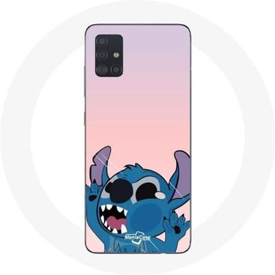 Hoesje - Maniacase - Galaxy A51 - Flexibel - Roze - Stitch Patroon roze