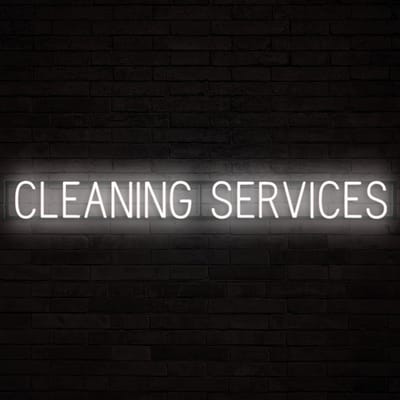 CLEANING SERVICES - Lichtreclame Neon LED bord verlicht | SpellBrite | 146,06 x 16 cm | 6 Dimstanden & 8 Lichtanimaties | Reclamebord neon verlichting