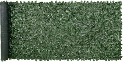 Privacyhek Klimop - Kunstgroen Scherm - Tuin Decoratie - 100% Blokkering - 1.5 x 4 m - Donkergroen