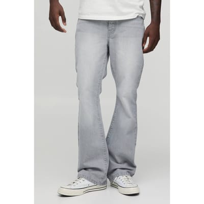 Essential Slim Flare Rigid Washed Jeans | Grey | Size 44R