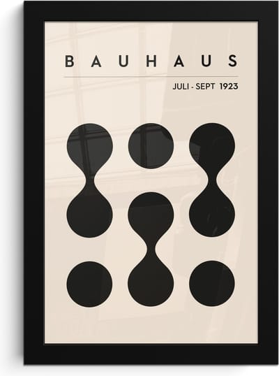 Poster in lijst - Fotolijst 20x30 cm - Posters - Bauhaus - Abstract - Zwart - Art - Modern - Posterlijst zwart - Decoratie - Wanddecoratie woonkamer - Muurdecoratie slaapkamer