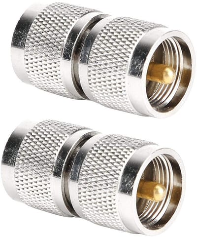 Allecto - PL259 UHF Male naar Male Connector - 2 Stuks - Sterke Coaxiale Adapter - 50 Ohm - Perfect voor RF-toepassingen - Geschikt voor verbinding...