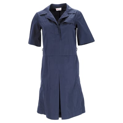 Prada midi-jurk met riem in marineblauw katoen