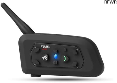 RFWR® Bluetooth Motorhelm Intercom Headset voor 6 Rijders - 1200M Bereik, Helder Geluid, Draadloos Communication Systeem