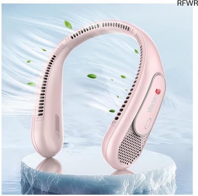 RFWR® Draagbare nekventilator voor 360 graden koeling - USB-oplaadbaar met 3 snelheden - Ideaal voor warm weer