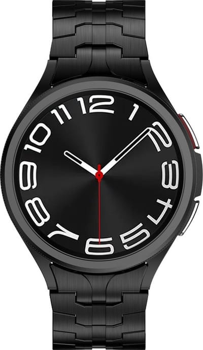 Stalen bandje - RVS - geschikt voor Samsung Galaxy Watch 7 / Watch FE / Watch 6 / Watch 6 Classic / Watch 5 / Watch 5 Pro / Watch 4 / Watch 4 Classic - zwart