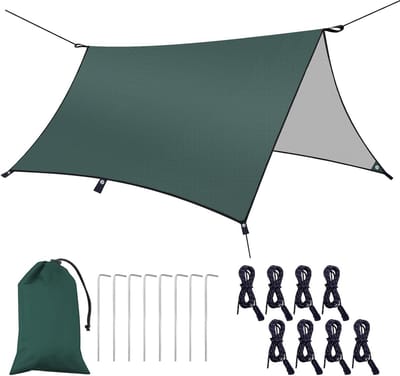 Waterdichte Tent Tarpaulin 3x3m - Lichtgewicht Camping Shelter voor Buiten Activiteiten