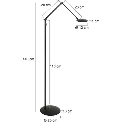 Steinhauer Exclusive - vloerlamp - Zenith2 - zwart - kunststof metaal - design lamp - LED - 4391ZW