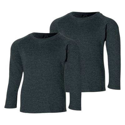 Heatkeeper | Thermoshirt kinderen - Antraciet - 104/110 - 2-stuks - Thermokleding kinderen