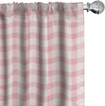 ABAKUHAUS Abstracte Gordijnen – Gingham Pastel – 2x75x175 cm – Microvezel