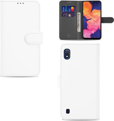 Samsung Galaxy A10 Hoesje Wit met Pasjeshouder