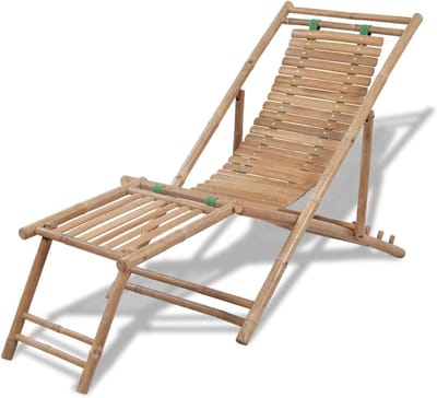 Ligstoel Bamboe - Tuinstoel Relaxstoel - Ontspannen in de tuin - 4 standen instelbaar - 136 x 62 cm