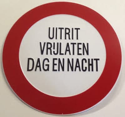 Uitrit Vrijlaten Dag En Nacht Bord - 40 cm - Aluminium