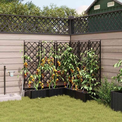 vidaXL - Plantenbak - 5 - st - Zwart - 120 - x - 120 - x - 126 - cm - PP