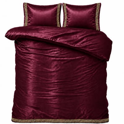 Decoware Glans satijn dekbedovertrek Lace - Burgundy - 1-persoons - 140x220cm - 1st. 60x70cm kussensloop