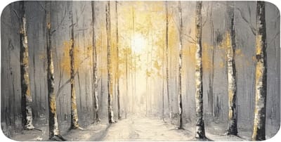 WC mat 120x60 cm - Antislip - Winter - Abstract - Sneeuw - Natuur - Zon - Toiletmat - Vloermat - Douchemat - Toilet tapijt - Toiletmatten