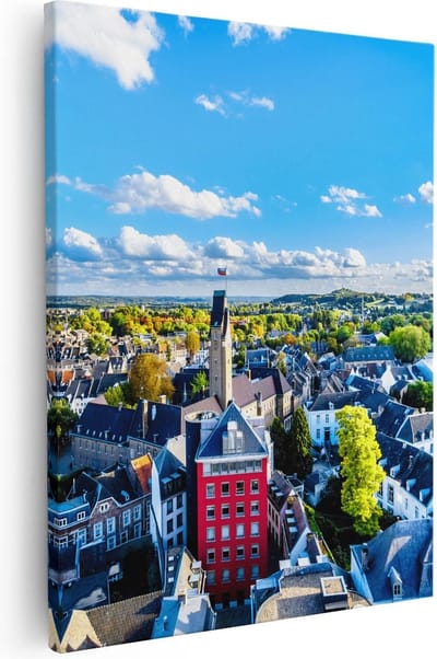 Artaza Canvas Schilderij Skyline Maastricht - 40x50 cm - Wanddecoratie Stad - Muurdecoratie Woonkamer - Kamer Accessoires