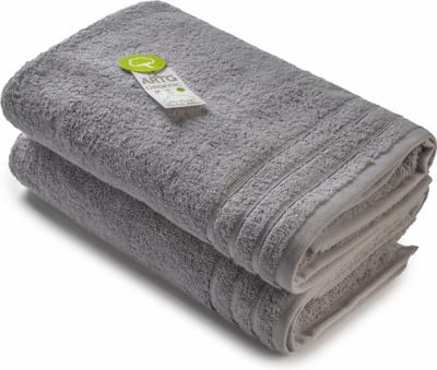 ARTG® Organic - Biologische Katoen - Badhanddoekenset - 70 x 140 cm - Grey - Set 2 stuks