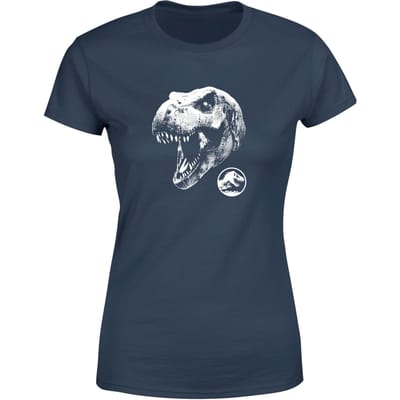 Jurassic Park T Rex Women's T-Shirt - Navy - XS