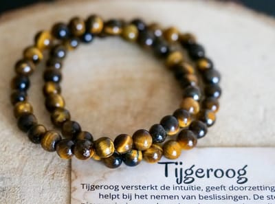 Tijgeroog Armband 6mm, edelstenen - Perfect cadeau voor mannen en vrouwen - Inclusief uitleg - Spiritueel - Tigereye - Intuïtie - Zelfvertrouwen - Beslissingen - Studiesteen - Opmerkzaamheid - Angsten - 100% NATUURLIJK