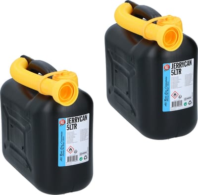 Dunlop Jerrycan - 2x - 5 liter - voor brandstof - diesel - benzine - zwart