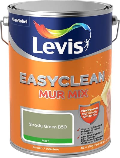 Levis - Easyclean Mur Mat Mix - Shady Green B50 - Mengverf - 5 L