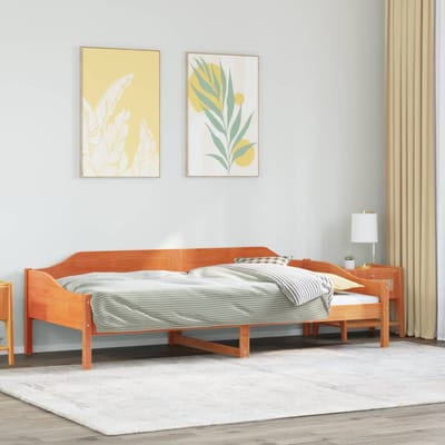 vidaXL - Bedframe - zonder - matras - massief - grenenhout - wasbruin - 90x190 - cm