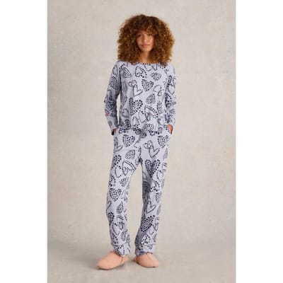 White Stuff Fern Tie Hem Jersey Top Grey Print Maat: M | Longsleeves Outlet | Dames | Zwart