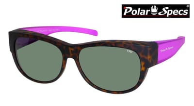 Polar Specs® Overzet Zonnebril PS5097 – Mat Havana Roze – Polariserend Groen standaard Cat.3 – Medium – Dames