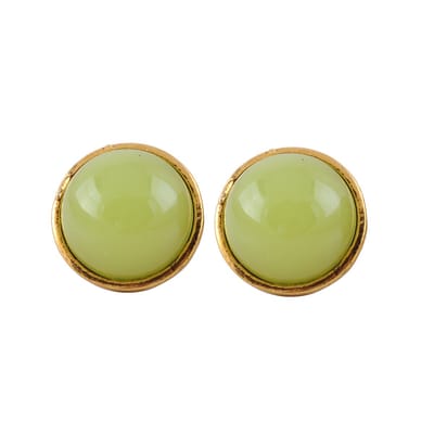 Behave - Oorbellen - Lime Groen / goudkleur - Oorstekers 1.3 cm doornsede