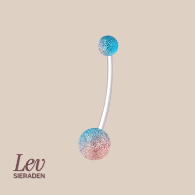 Lev Sieraden - 1.6x38mm zwangerschaps piercing - Metallic blue - UV acryl piercing - PTFE/Bioplast/Bioflex