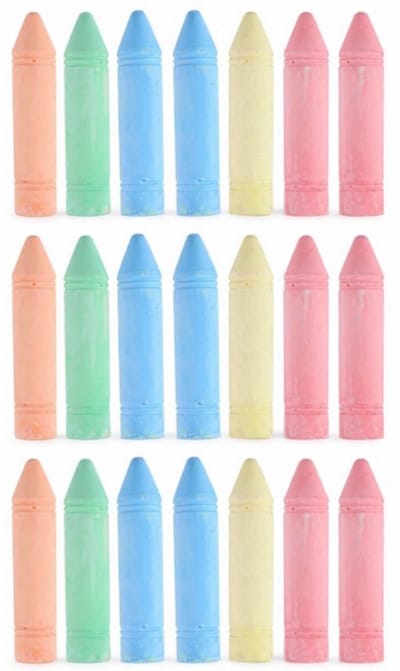 FREE & EASY Stoepkrijt XL - Mega formaat kleurenmix - 18 stuks - 19 cm