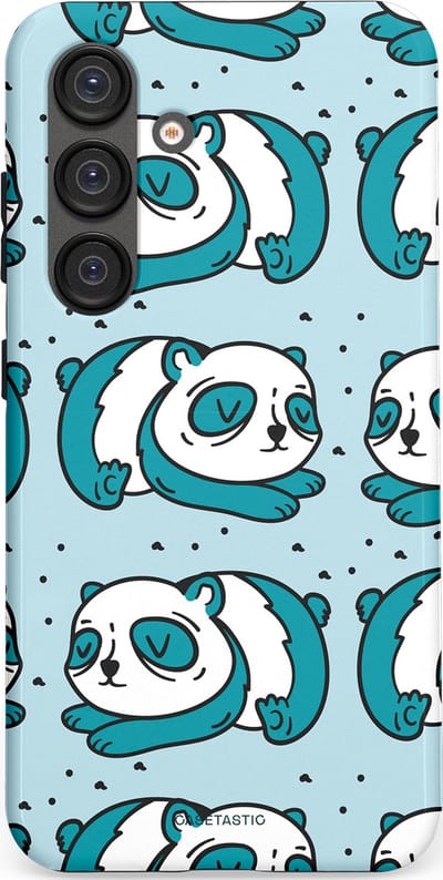 Casetastic hoesje geschikt voor Samsung Galaxy S25 - Dubbellaagse bescherming - Panda dromen - Fashion Case - Lichtgrijs Petrol Wit