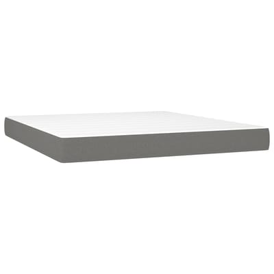 vidaXL - Pocketveringmatras - medium - queen - 152x203x20 - cm - stof - donkergrijs