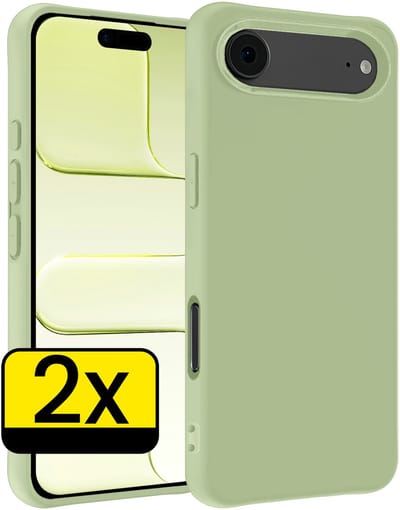 Hoesje - 2 Stuks - Geschikt voor Apple iPhone Air - Sterk & Shockproof - Case Siliconen - Back Cover - Telefoon Hoes - Telefoonhoesjes - Groen