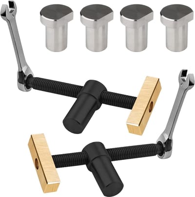 Houten Werkbank Haakjes 20mm - Set van 2, Ideaal voor Klussen en Houtbewerking, Stalen Werkbank Klemmen en Stopper