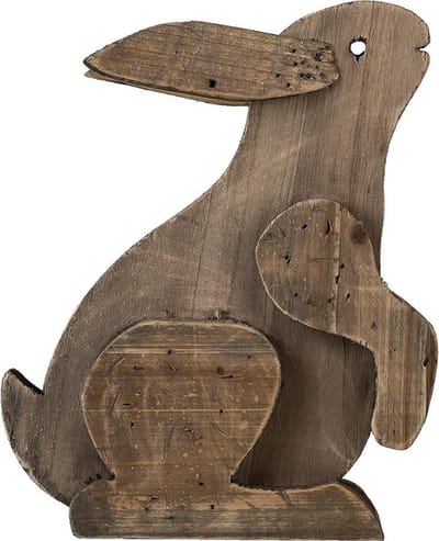 Clayre & Eef Beeld Konijn 20x12x26 cm Bruin Hout